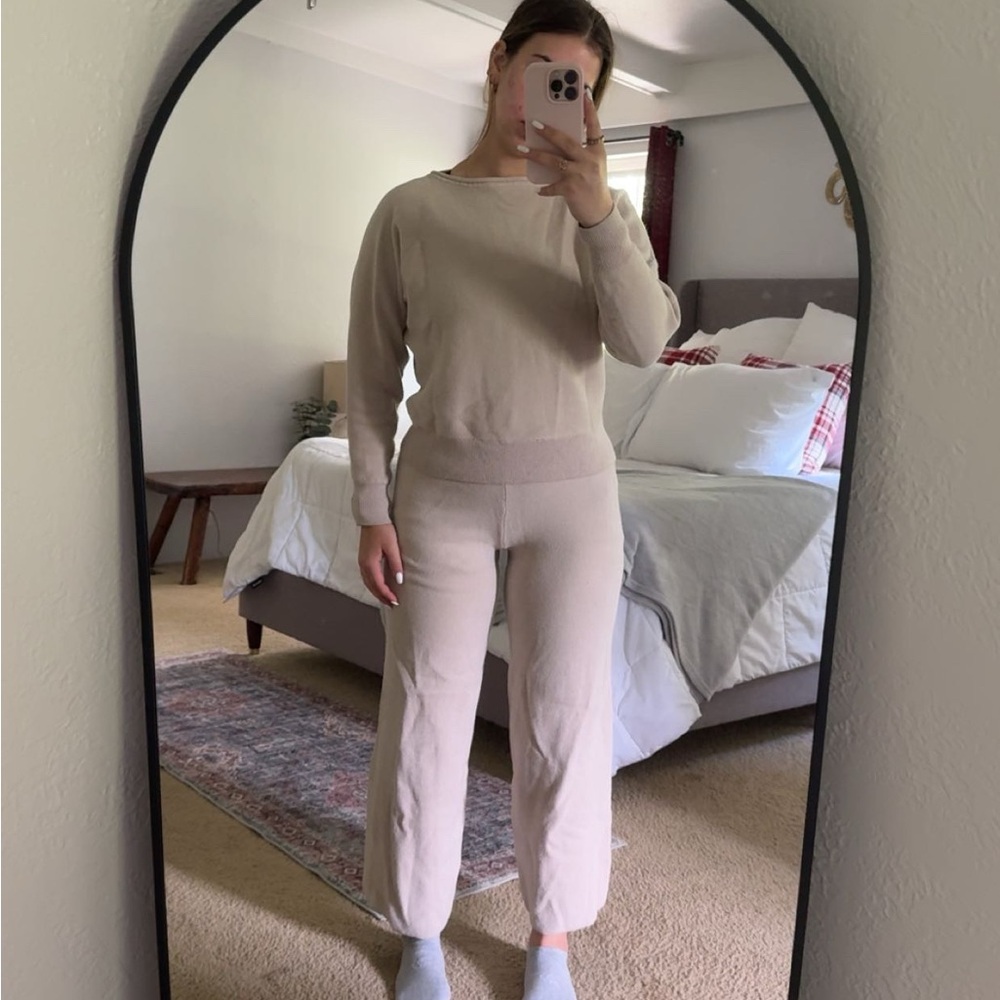Rachel Zoe Cream Track Pants Relaxed Fit